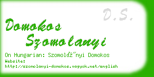 domokos szomolanyi business card